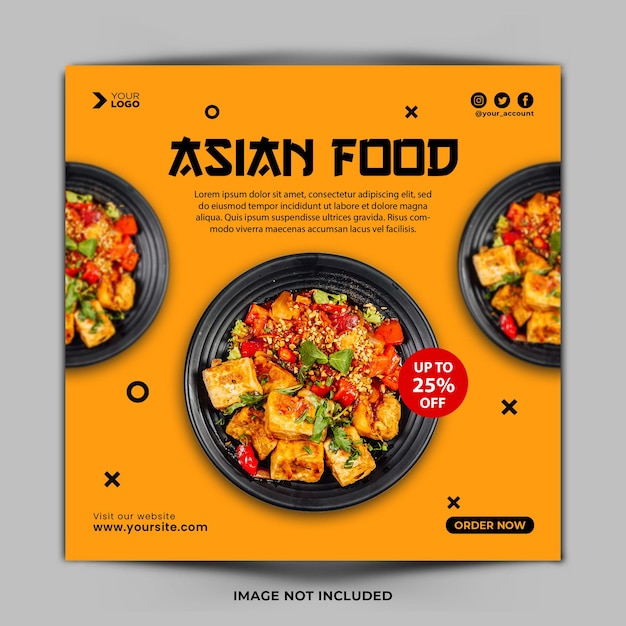 Asian Food Menu Instagram Post Template