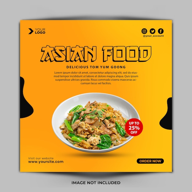 Asian Food Menu Instagram Post Template