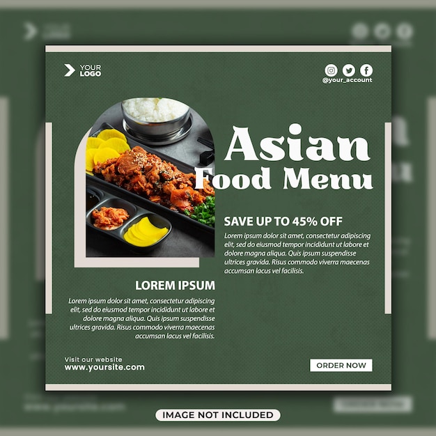 Asian Food Menu Instagram Post Template