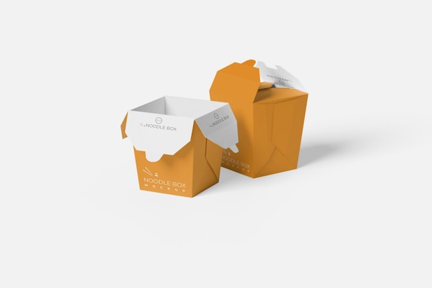 PSD asian food noodle box mockup 3d rendering