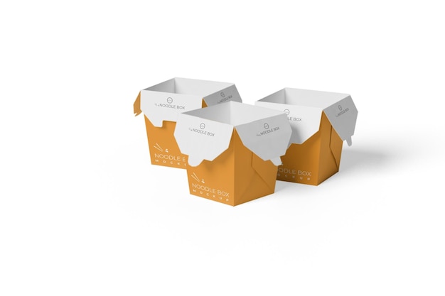 PSD asian food noodle box mockup 3d rendering