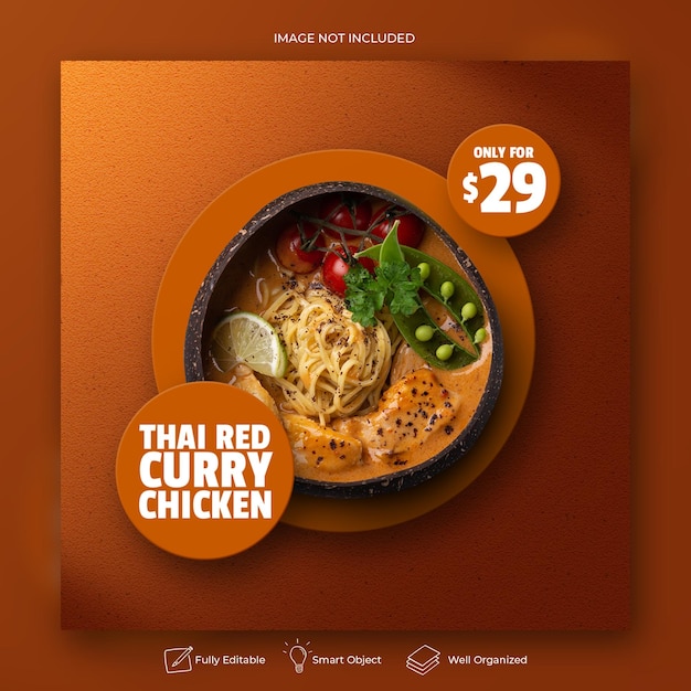 Asian food promotion social media post template