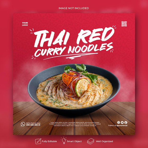 Asian food social media banner template