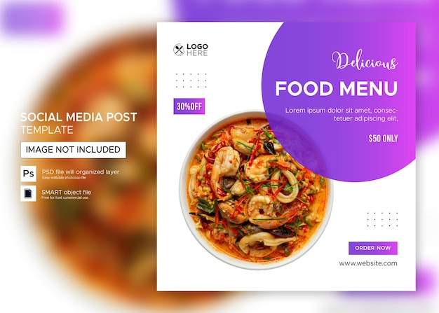 Asian food social media post Premium PSD