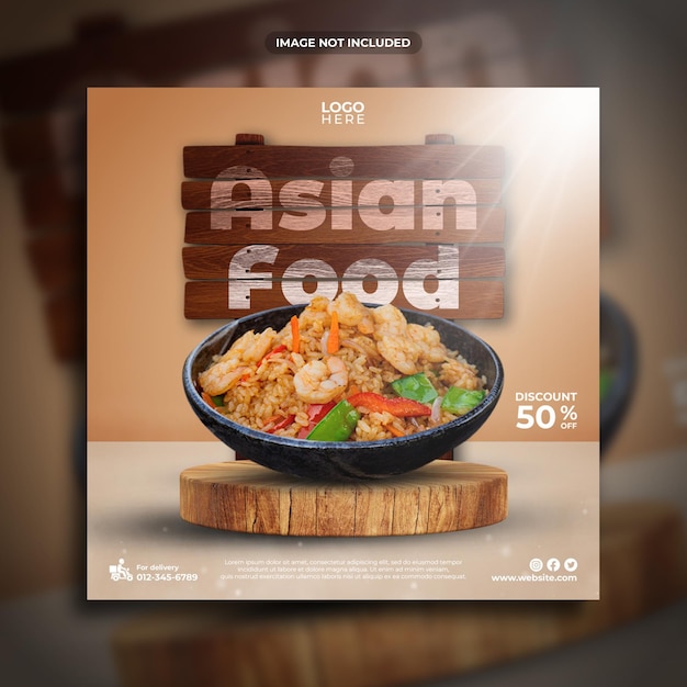 Asian food social media post template