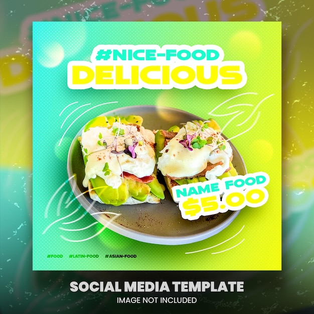 Asian Food social media promotion and instagram banner post design template