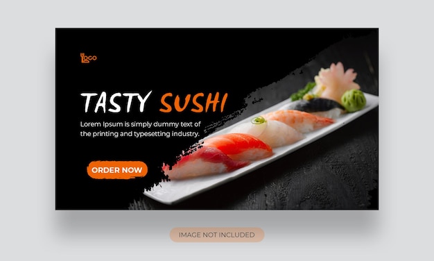 Asian food sushi menu youtube thumbnail template