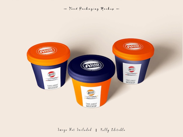 Asian food take away packaging mockup