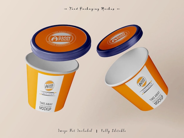 Asian food take away packaging mockup