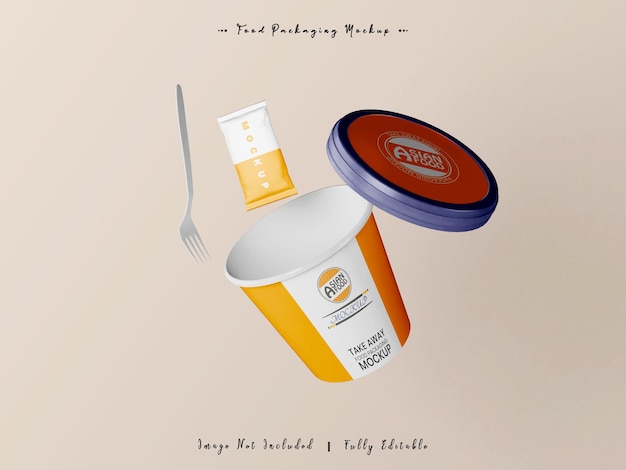 Asian food take away packaging mockup