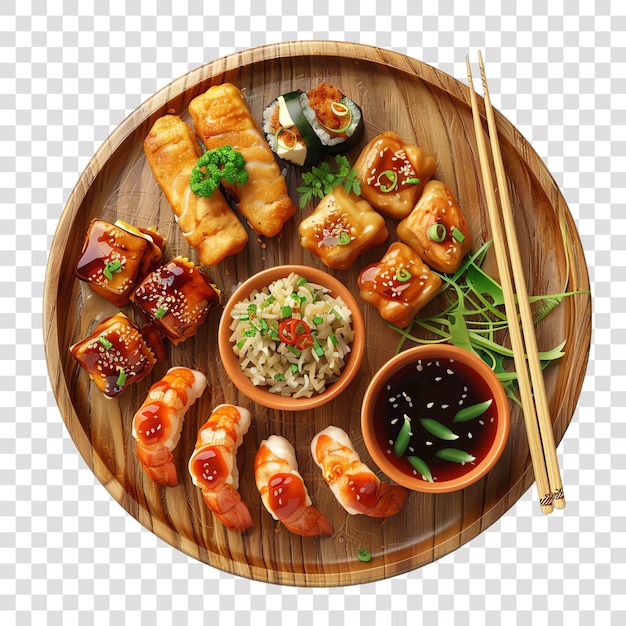 PSD asian plate of food asian concepton transparent background