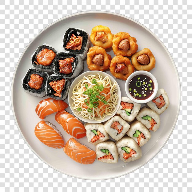 PSD asian plate of food asian concepton transparent background