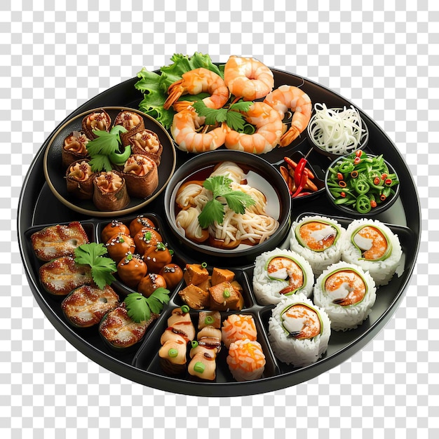 PSD asian plate of food asian concepton transparent background