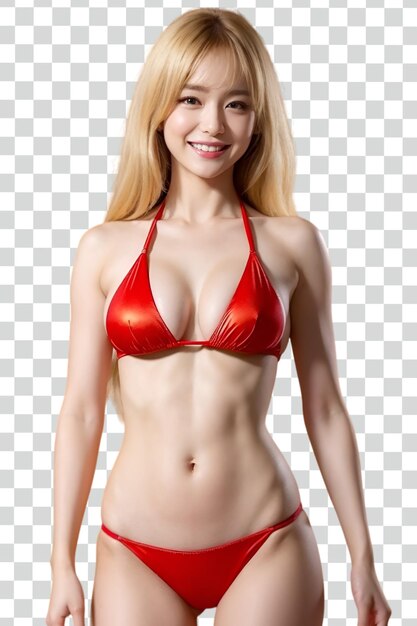 Asian sexy woman on transparent background