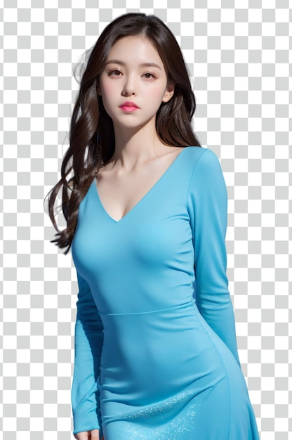 Asian sexy woman on transparent background