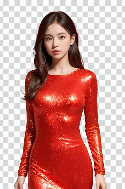 Asian sexy woman on transparent background