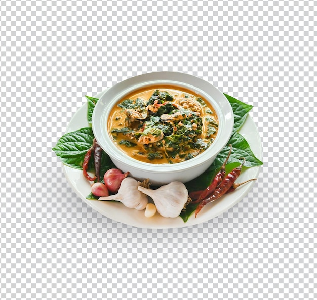 Asianstyle Thai Vietnam Lao mussels red peppers red peppers sarmentosum and coriander in coconut cream premium photo