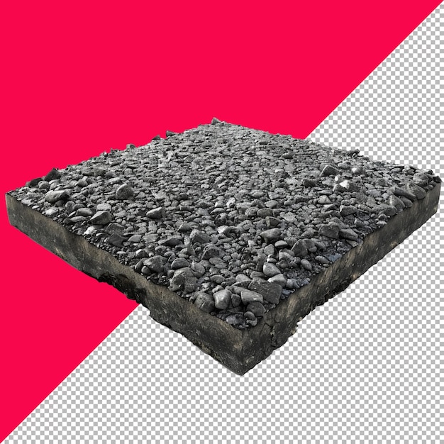 PSD asphalt 3d isolated render transparent background png psd