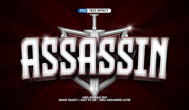 Assassin esport logo game title premium text style effect