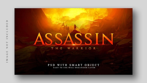 assassin the warrior cinematic title text effect