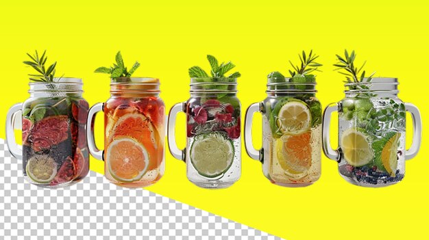 PSD assorted infused water in mason jars