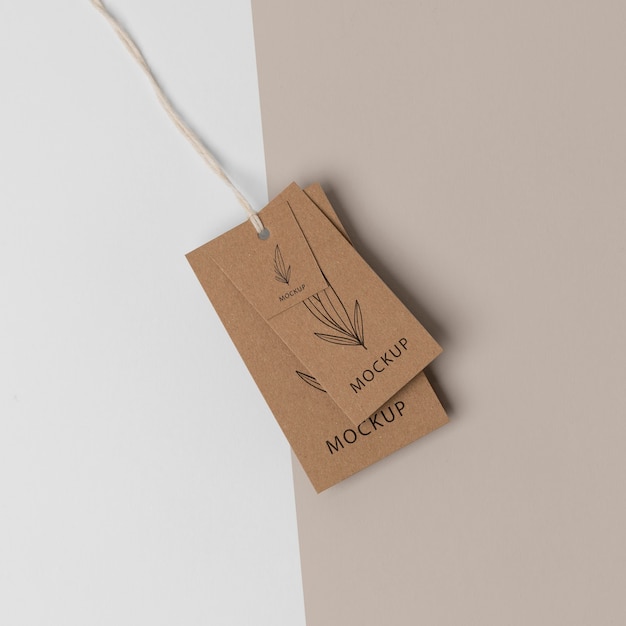 Assortment of mock-up cardboard tag