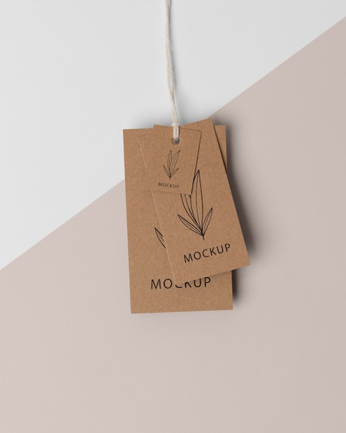 Assortment of mock-up cardboard tag