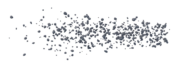 Asteroid belt isolated transparent background 3d rendering