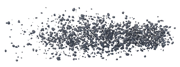 Asteroid belt isolated transparent background 3d rendering