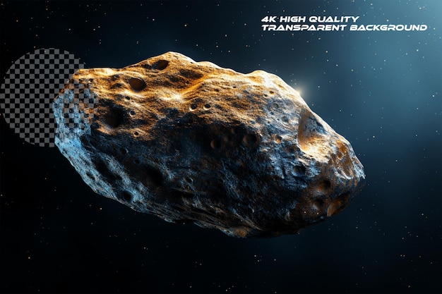 An asteroid that gained attention for its initial discovery on transparent background