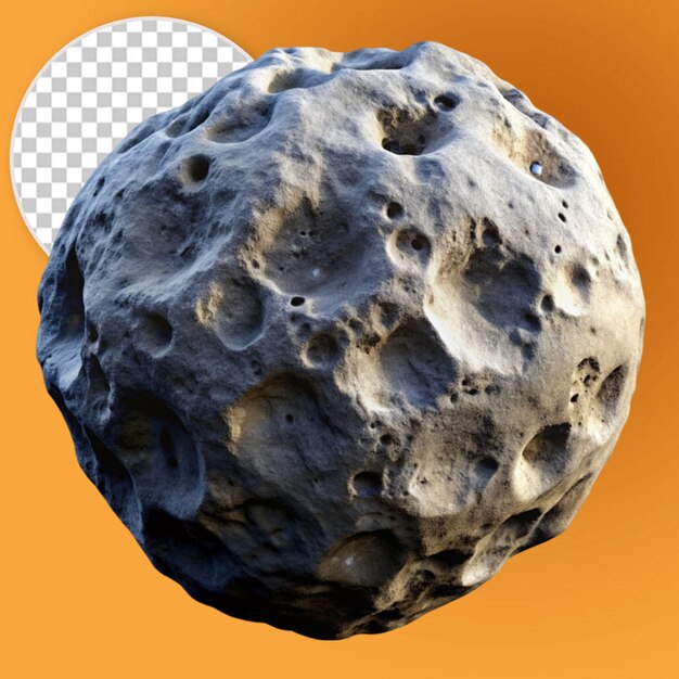 PSD asteroid on transparent background