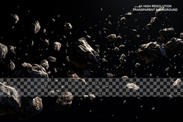 PSD asteroids small rocky objects that orbit the sun typic on transparent background