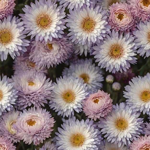 Asters pastel pattern radiates warmth Seamless pattern