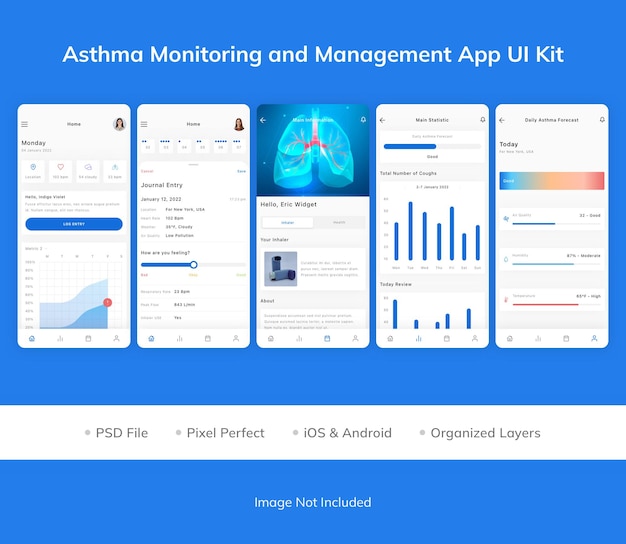 Asthma Monitoring and Management App UI Kit