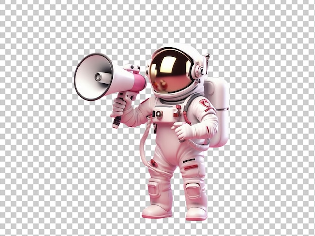 Astro speak with megaphone 3d illustration