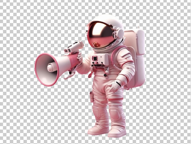 Astro speak with megaphone 3d illustration