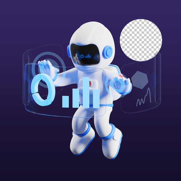 astro using future tech 3d illustration