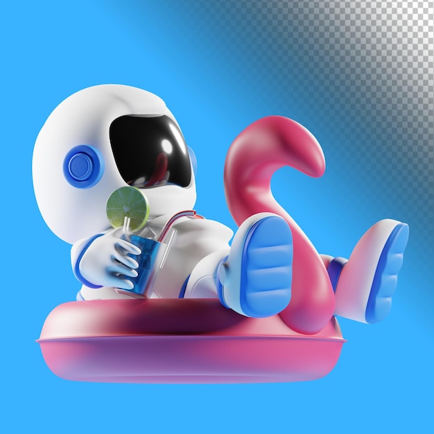 astro in vacation 3d illustration