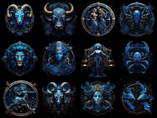 Astrological zodiac signs Aries taurus leo and gemini horoscope virgo scorpio libra aquarius