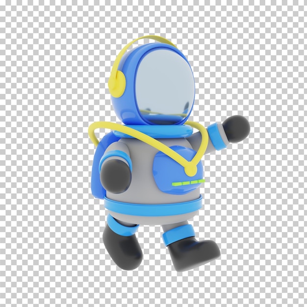 Astronaut cartoon model 3D rendering