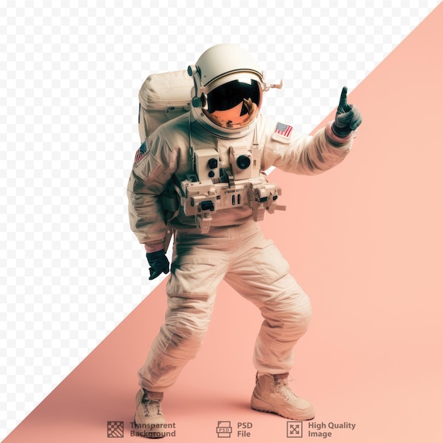 astronaut imitates king of pop on transparent background