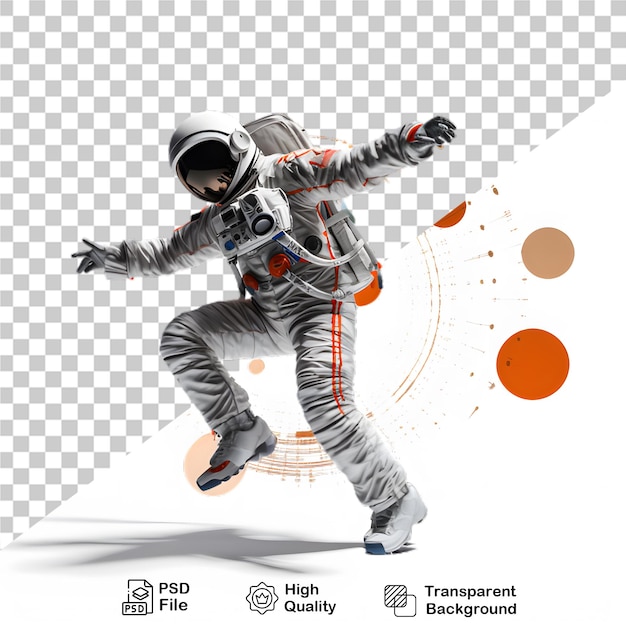 astronaut man dances isolated on transparent background