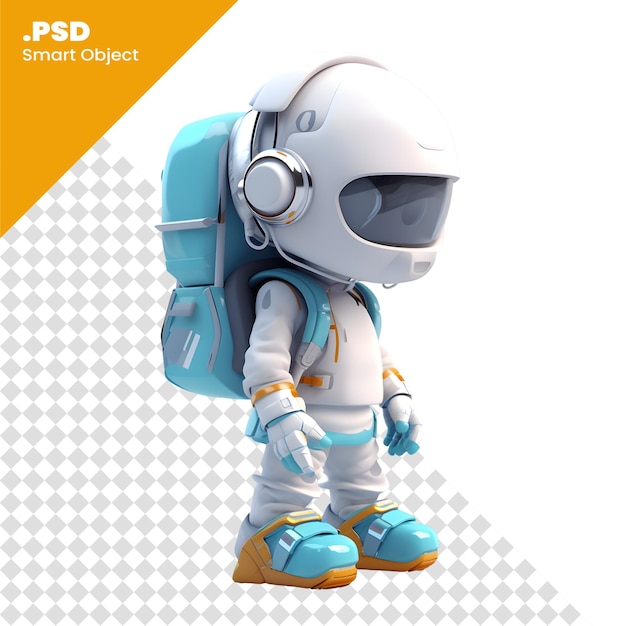 Astronaut in space suit 3D Illustration with Clipping Path PSD template