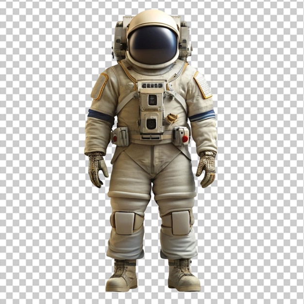 Astronaut in a space suit on transparent background