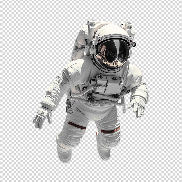 Astronaut in a space suite isolated on transparent background