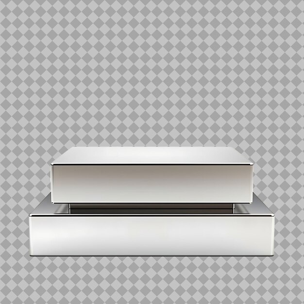 Asymmetrical Trapezoidal Metal Podium With a Sleek and Moder PNG Object on Clean Background