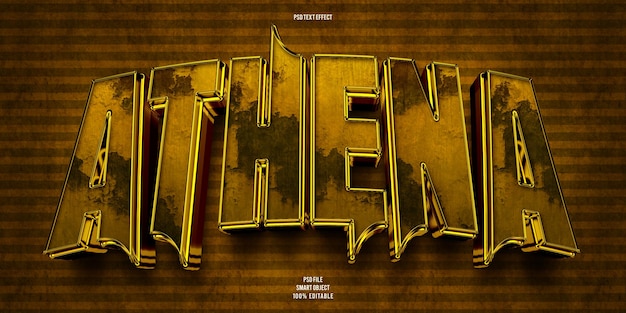 Athena 3D editable text effect