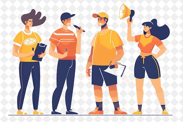 Athletic Sports Coach With Characters Coaching and Training PNG People in Daily Work Illustration