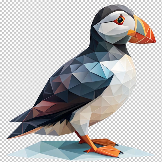 atlantic puffin bird polygonal vector illustratio png