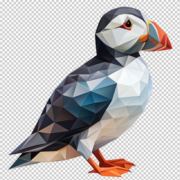 atlantic puffin bird polygonal vector illustratio png